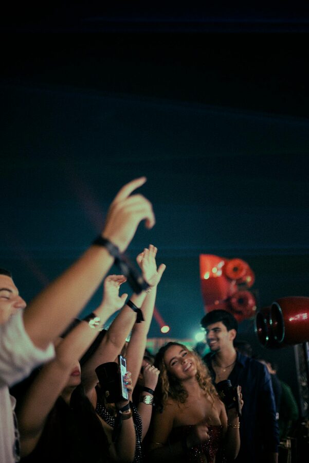 Nightclub dancing with joy and energy