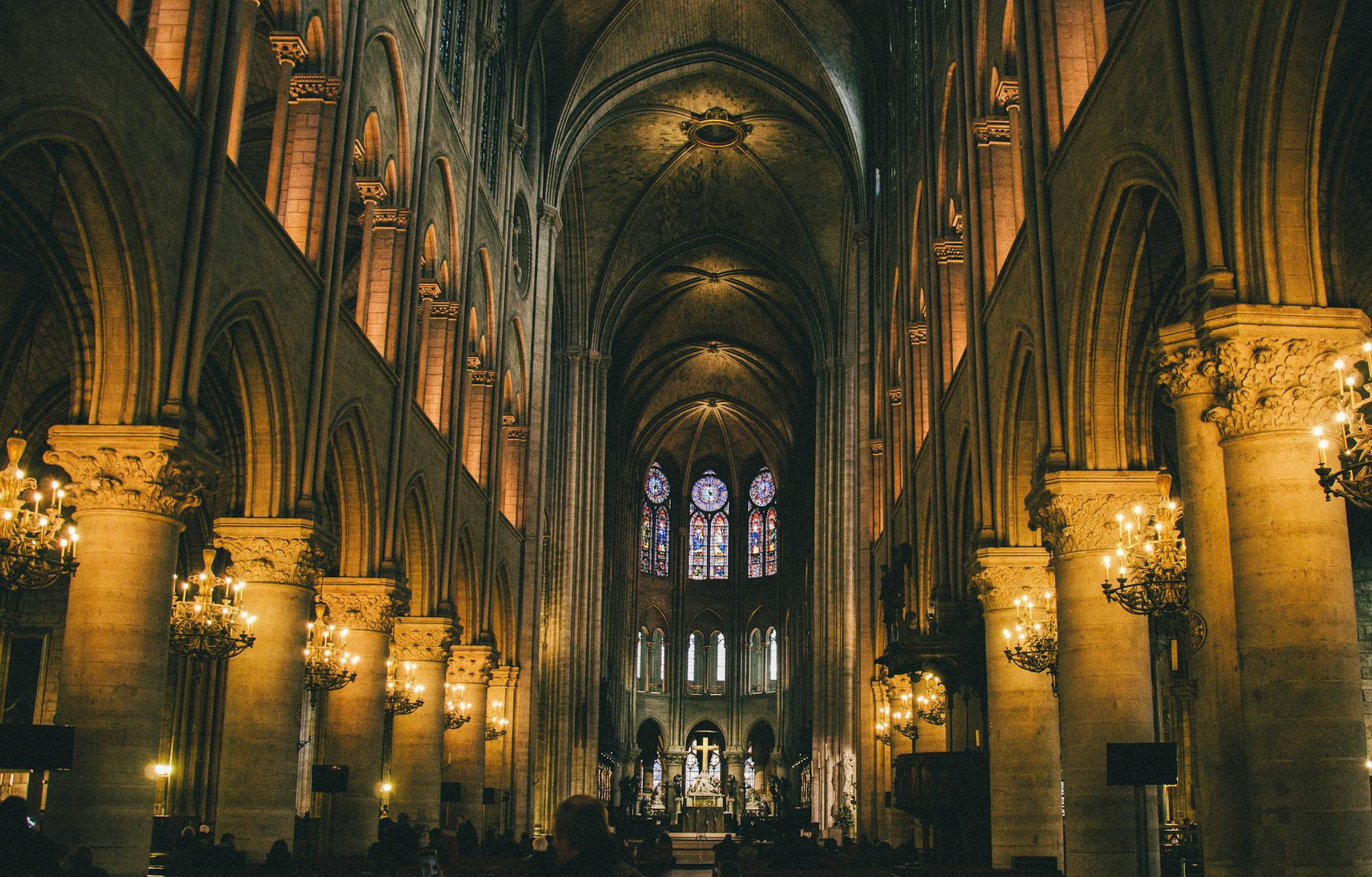 Notre-Dame interior Gothic architecture Paris