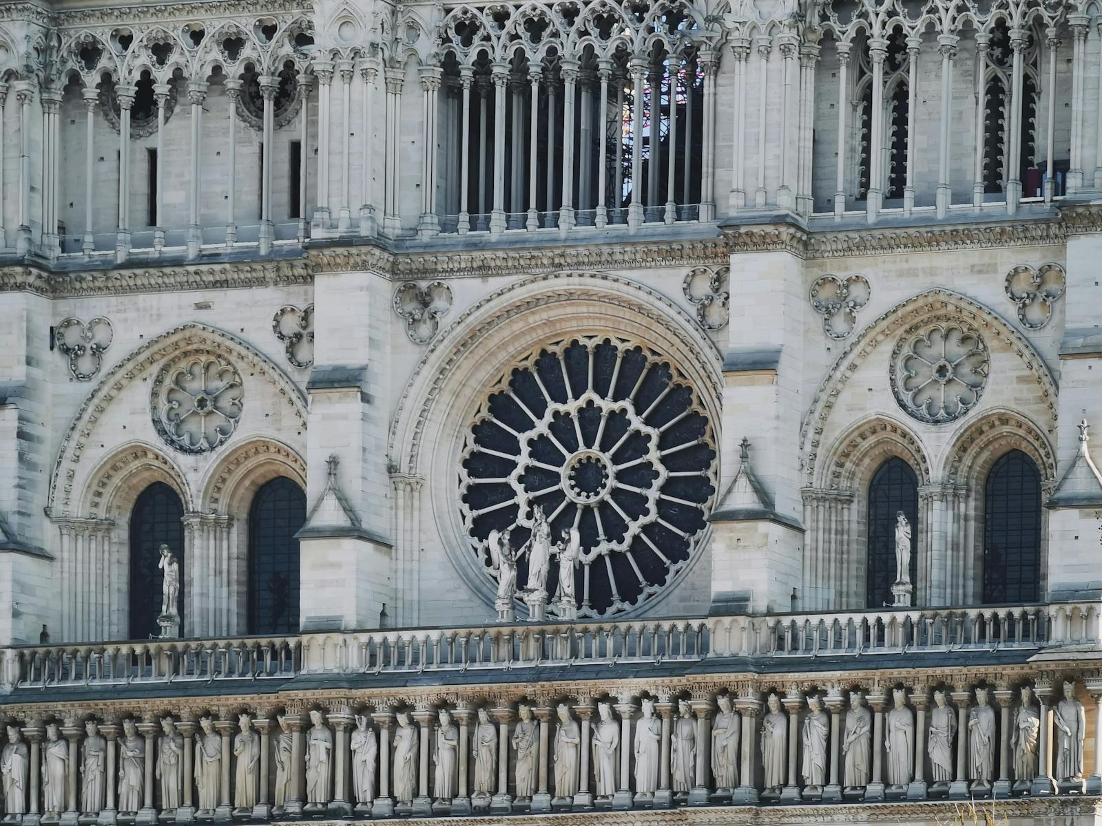 Notre-Dame rose window showing intricate gothic design