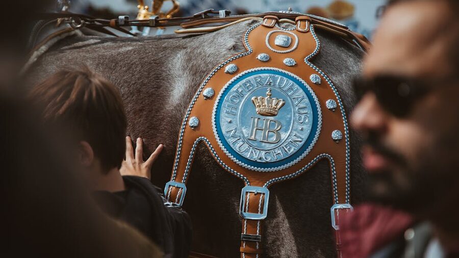Traditional Bavarian horse harness at Oktoberfest