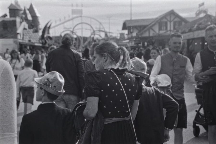 People enjoying Oktoberfest in Munich