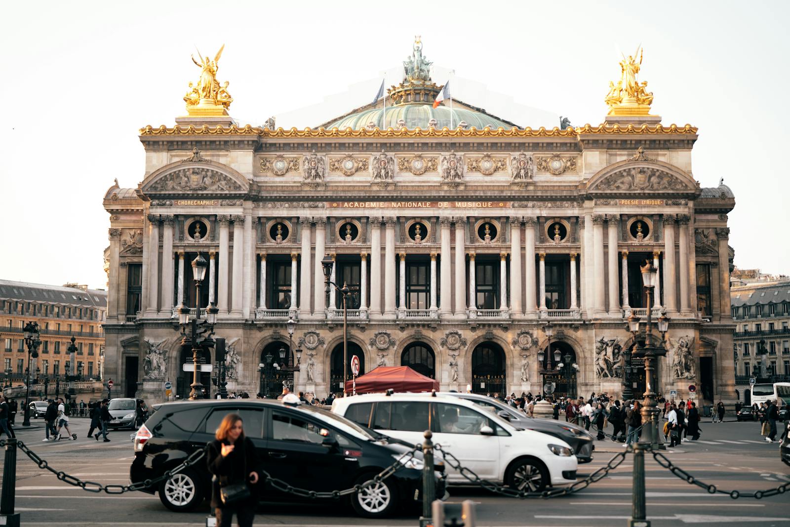 Exterior of the Palais Garnier in Paris viewed from a neighboring street