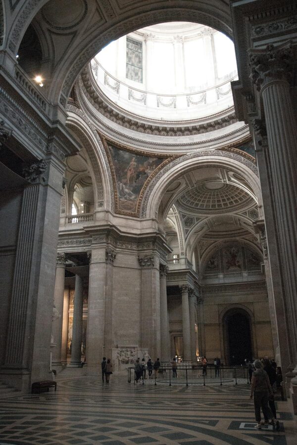 Architectural details of the Pantheon interior columns in Paris