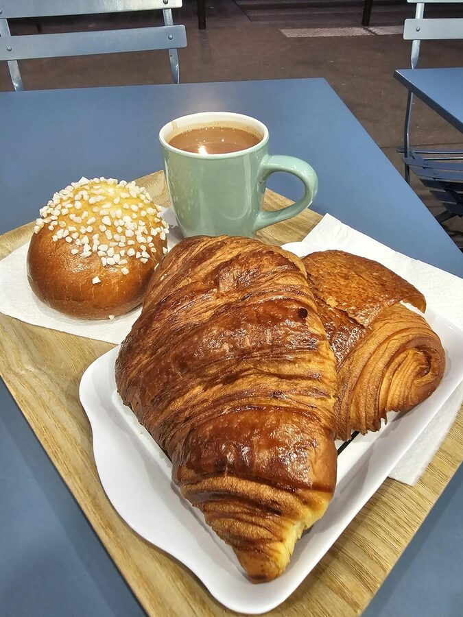 French pastries and coffee at a Parisian cafe