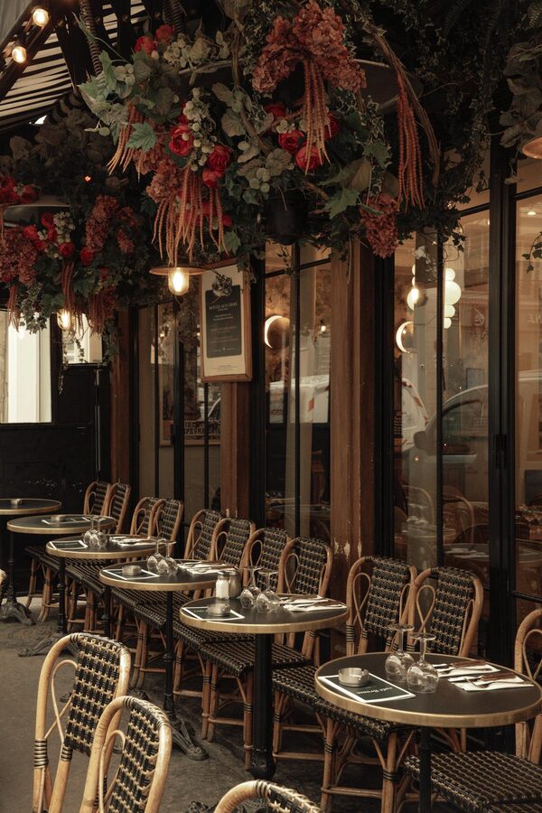Paris cafe terrace seating