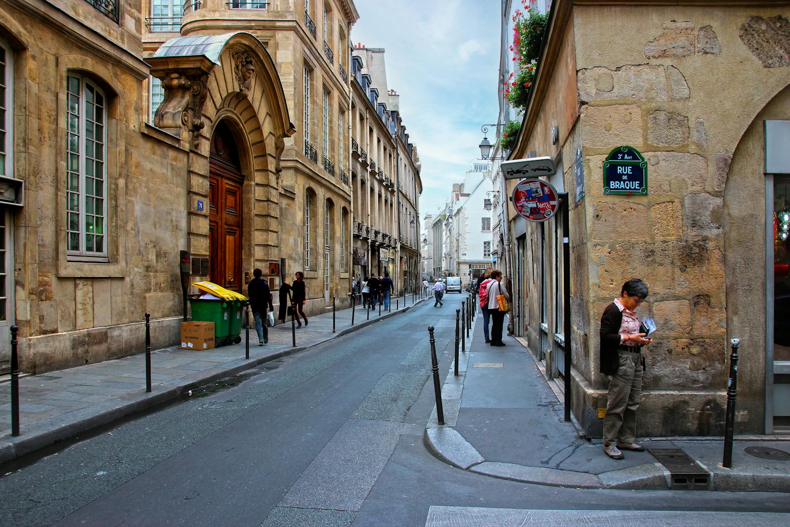 Rue Braque in Le Marais Paris with classic French architecture and quiet street atmosphere