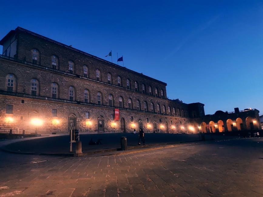 Pitti Palace at evening in Florence