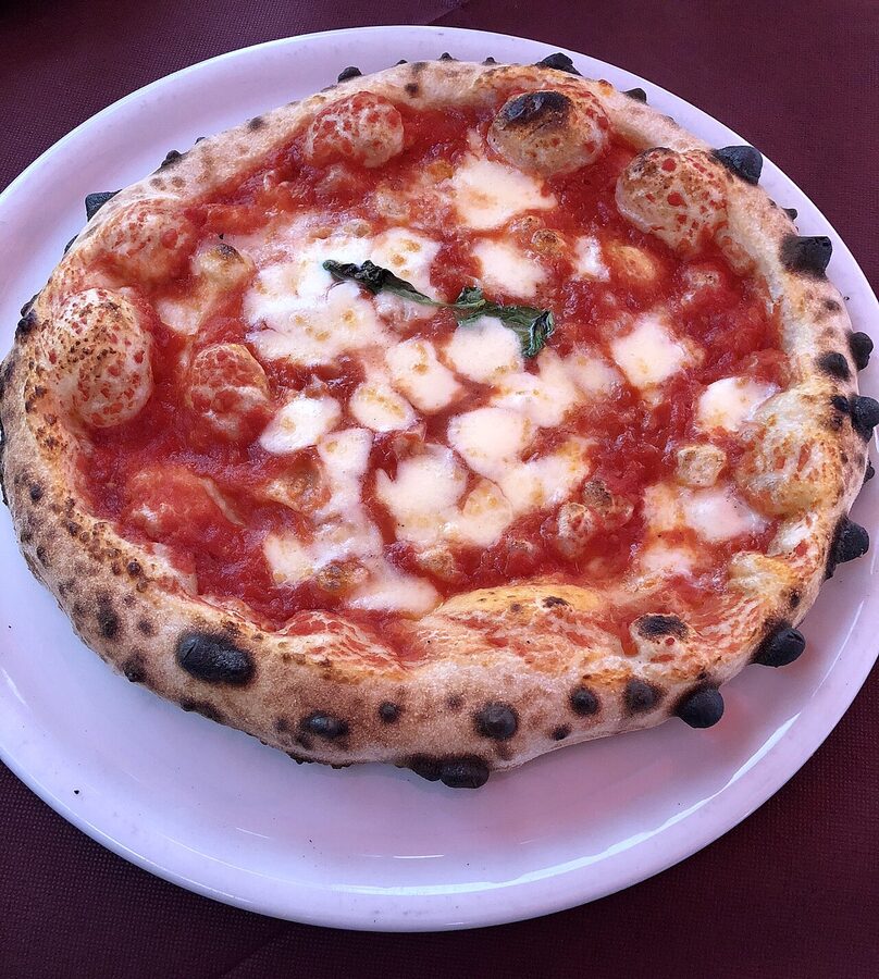 Authentic Pizza Napoletana with charred crust