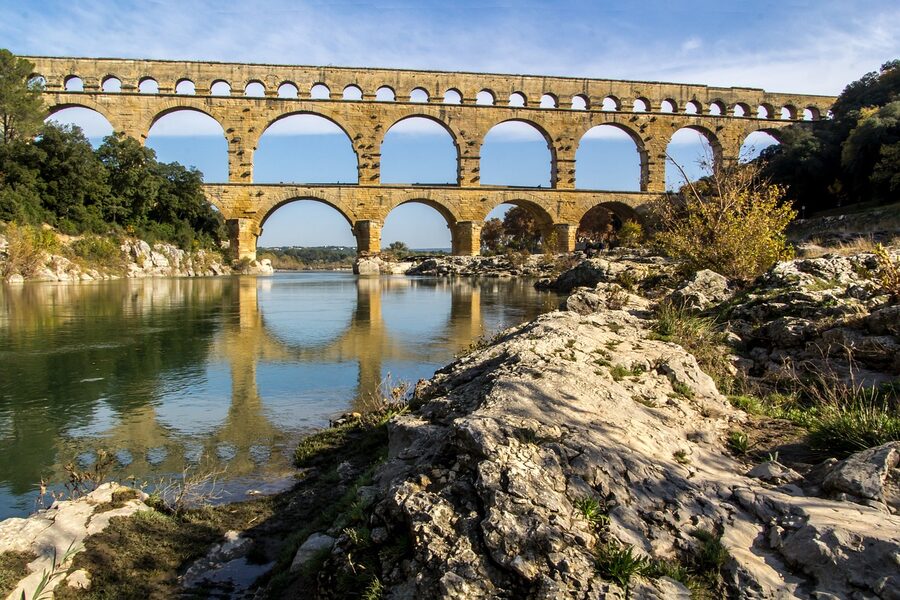 Pont du Gard ancient bridge in France