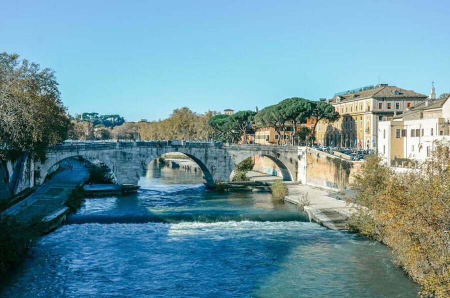 Ponte Sisto over the Tiber River in Rome
