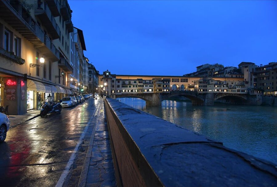 Ponte Vecchio at twilight in Florence