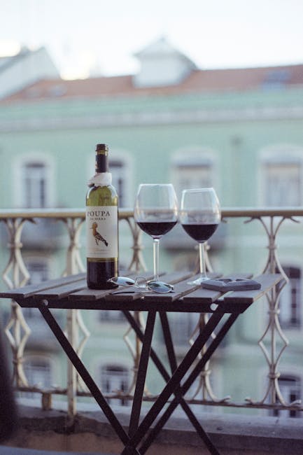 Glasses of port wine in an evening setting