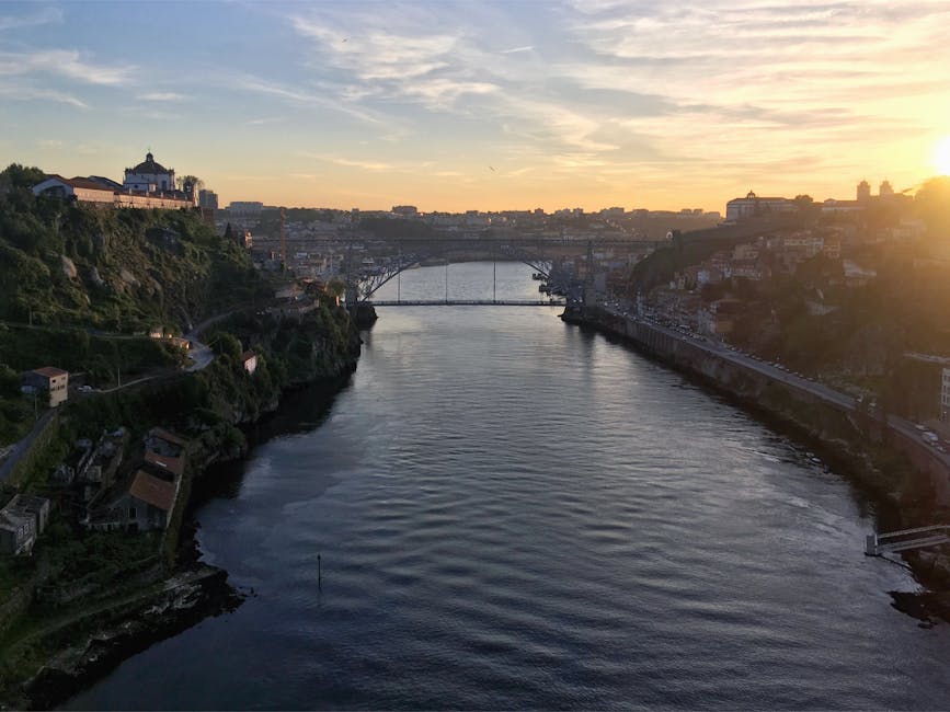 Panoramic view of Porto's bridges spanning the Douro River