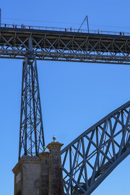 View of Porto's Dom Luis I Bridge spanning the Douro River