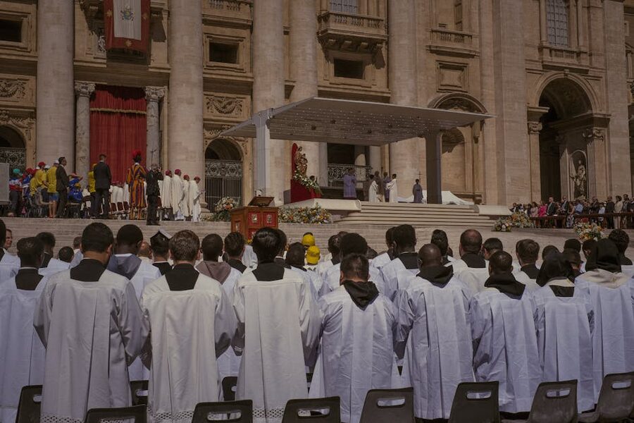 Priests at religious ceremony at St Peters