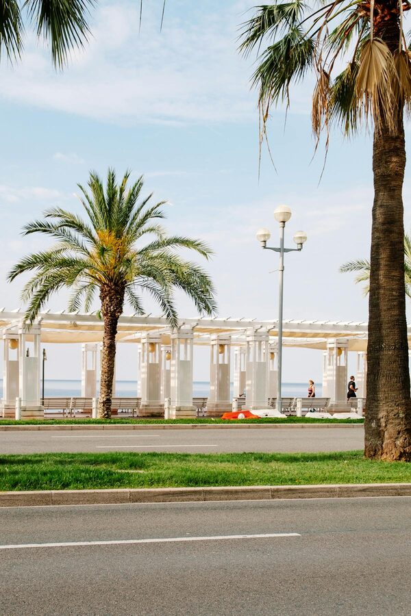 Promenade des Anglais Nice with palm trees