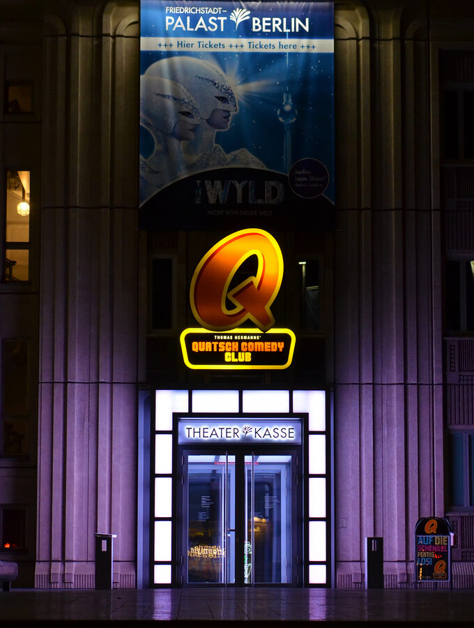 Quatsch Comedy Club Berlin venue exterior sign