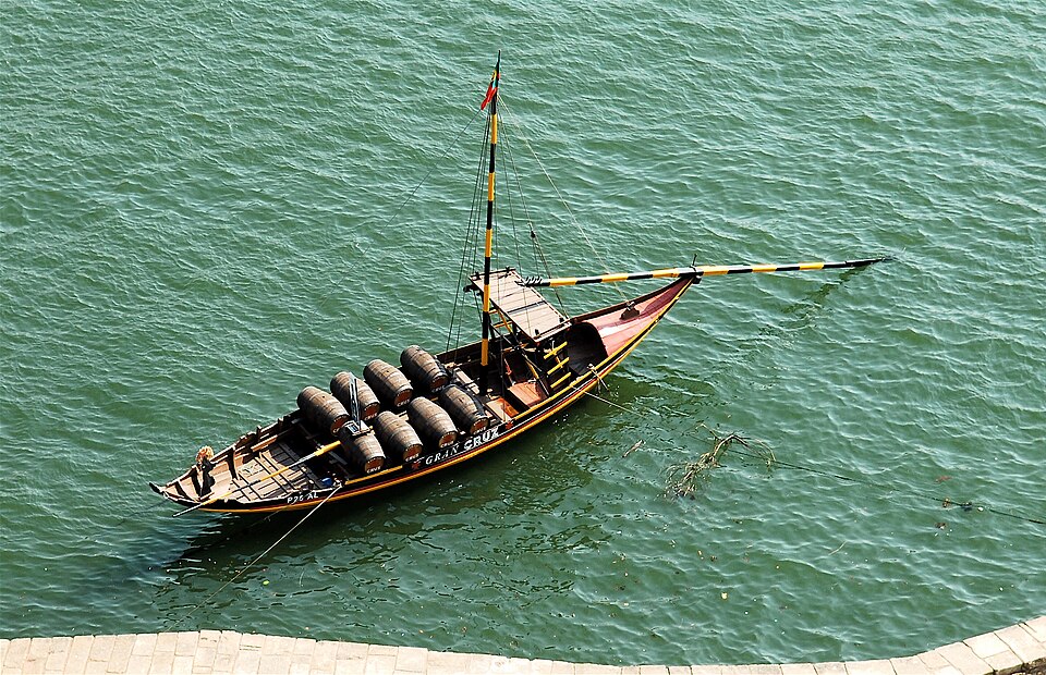 Traditional rabelo boat on the Douro River in Porto