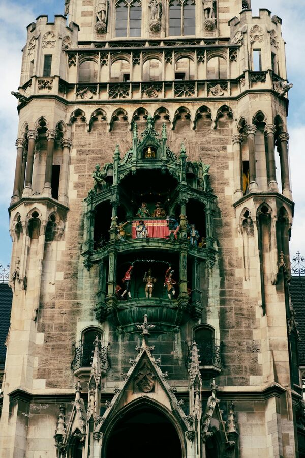Rathaus-Glockenspiel in Munich showing historic detail