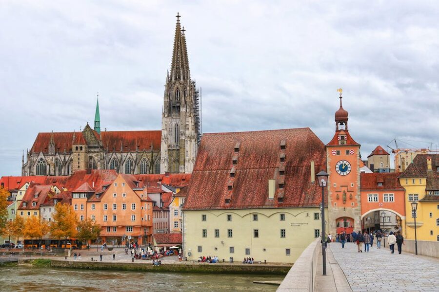 Regensburg medieval architecture and St. Peter Cathedral