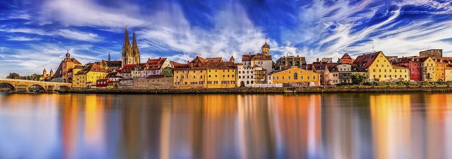 Regensburg panoramic view of the Danube