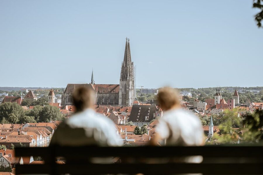Regensburg historic skyline view