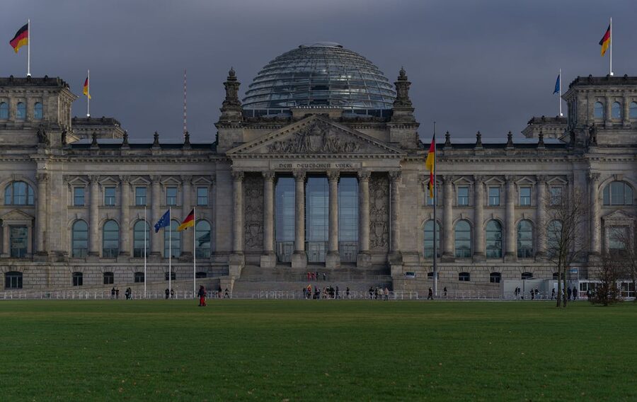 Berlin Reichstag dome and government district