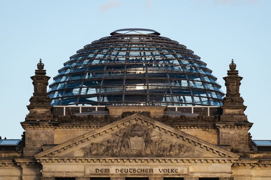 Berlin Reichstag dome and government district