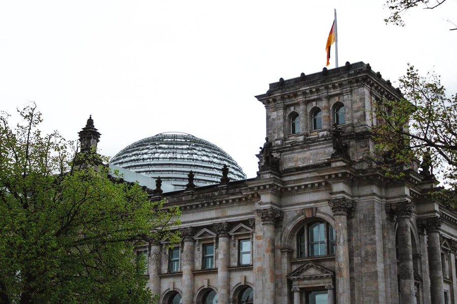 Berlin Reichstag dome and government district
