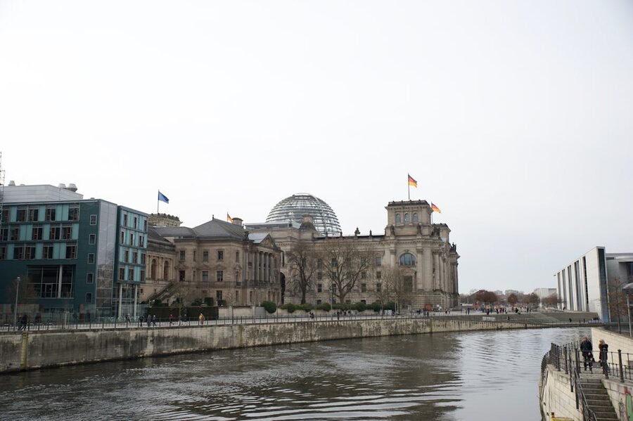 Berlin Reichstag dome and government district