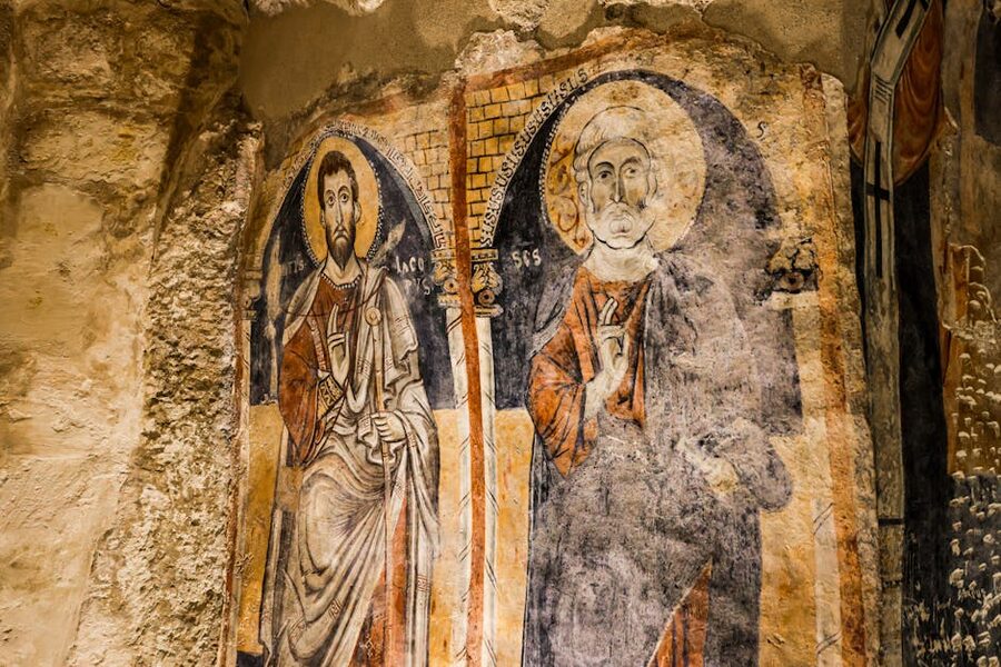 Historic Roman religious frescoes