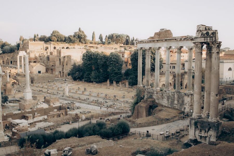 Roman Forum ruins in Rome Italy daytime