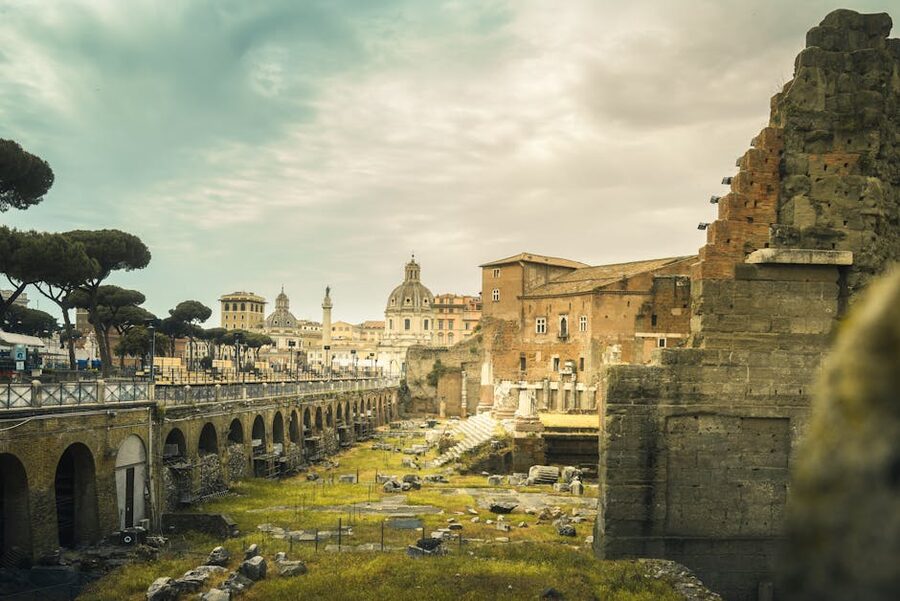 Trajans Market ruins in Rome Italy