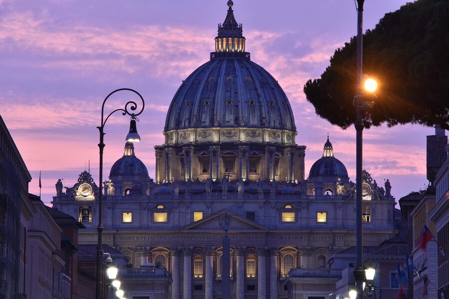 Rome Vatican landscape with St Peters Basilica