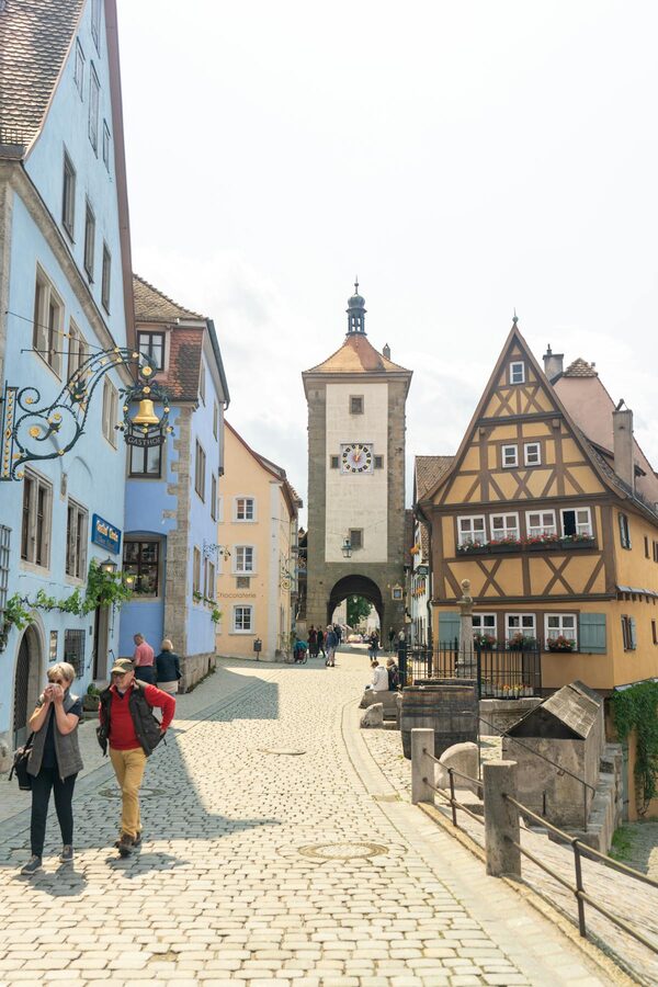Charming street view in Rothenburg ob der Tauber