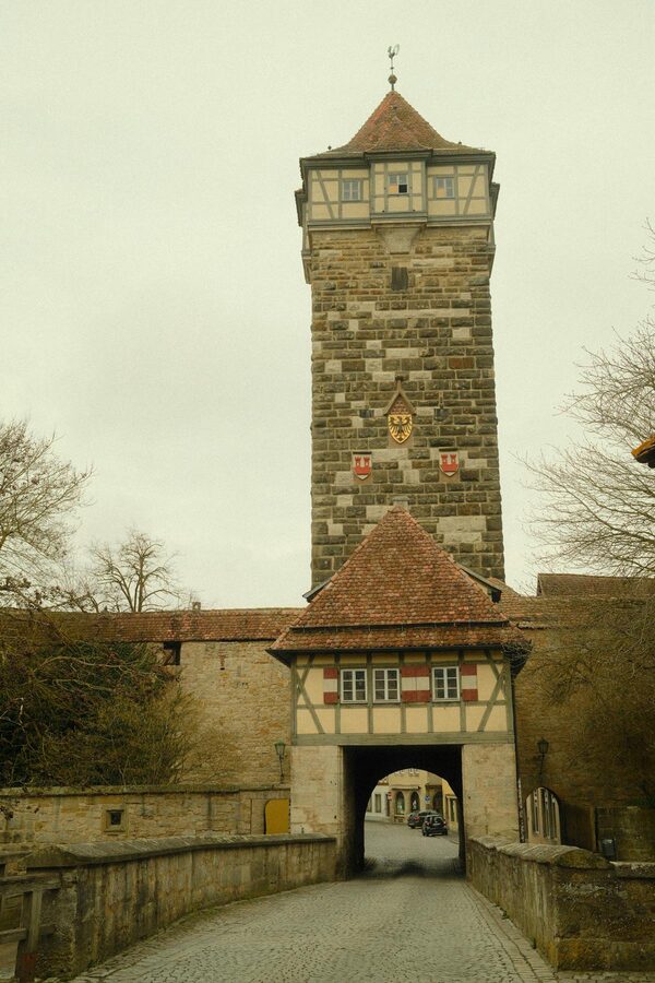 Medieval town architecture in Rothenburg ob der Tauber