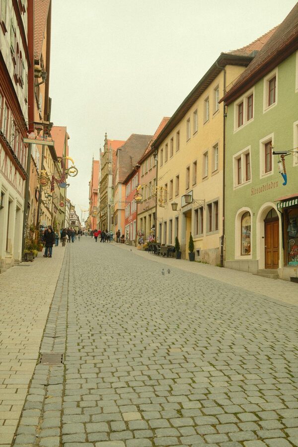 Old town street in Rothenburg ob der Tauber