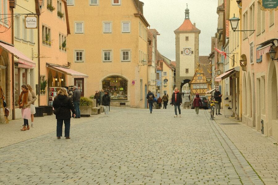 Picturesque lane in Rothenburg ob der Tauber