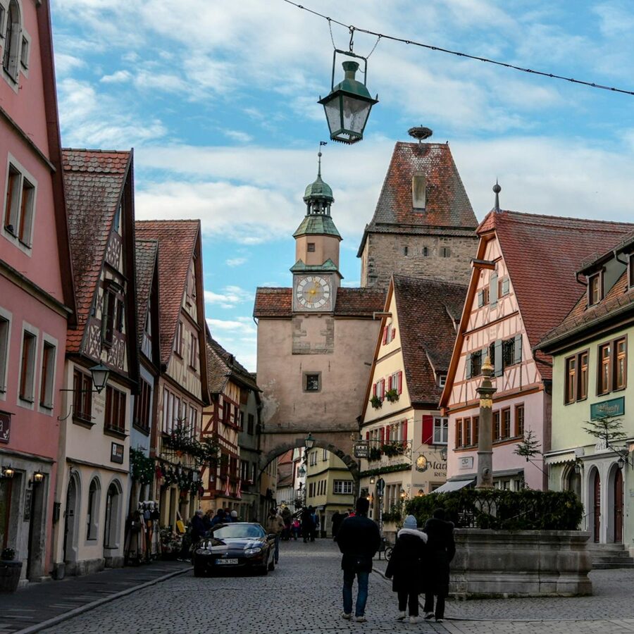 Scenic buildings in Rothenburg ob der Tauber