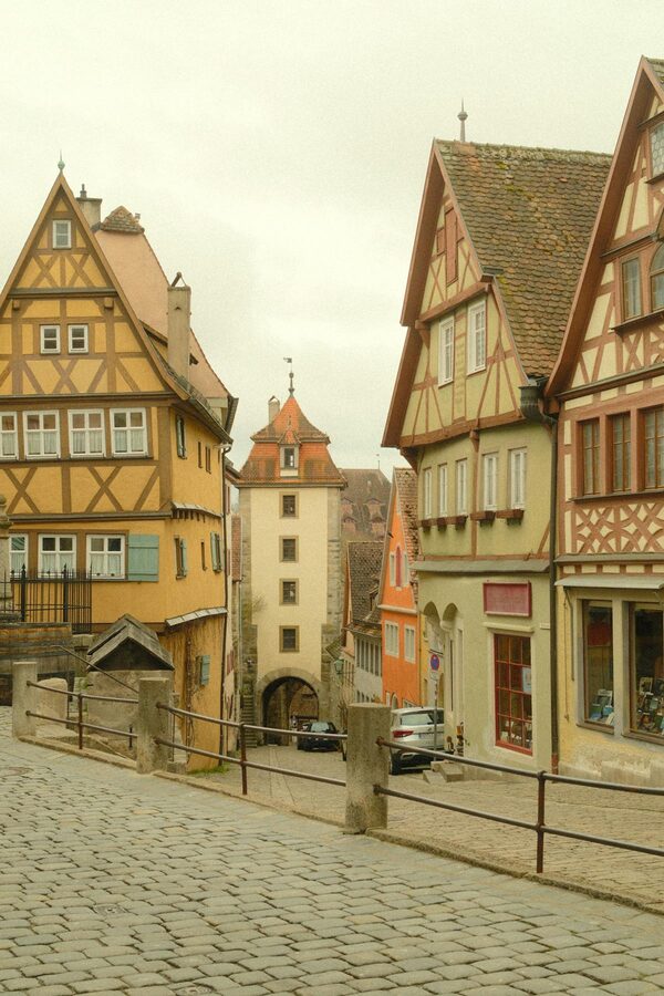 Town square with fountain in Rothenburg ob der Tauber