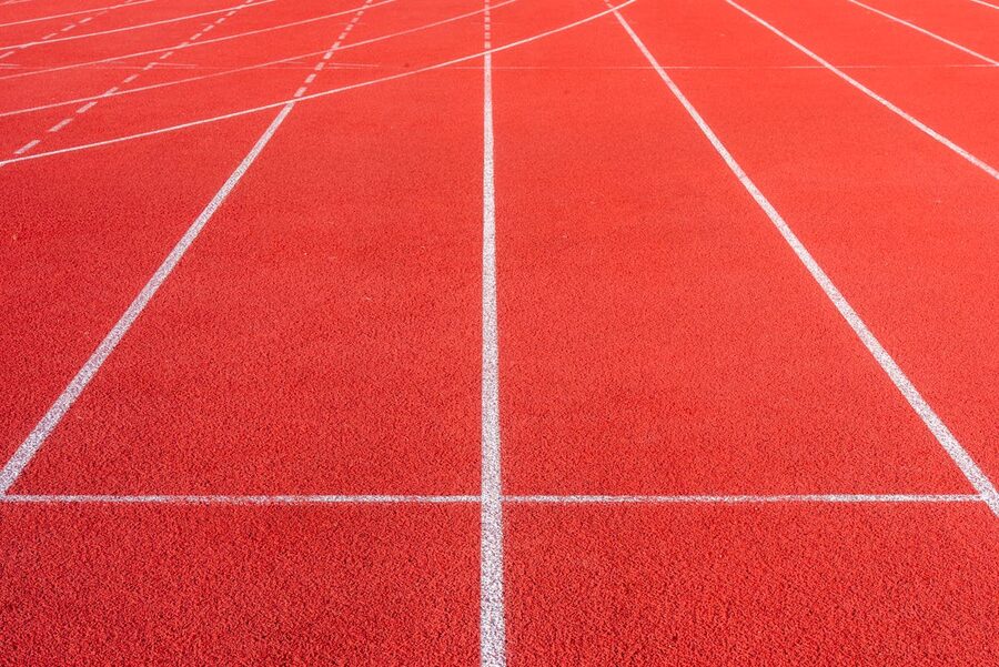 Athletics running track in stadium