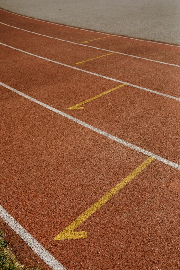 Athletics stadium running track