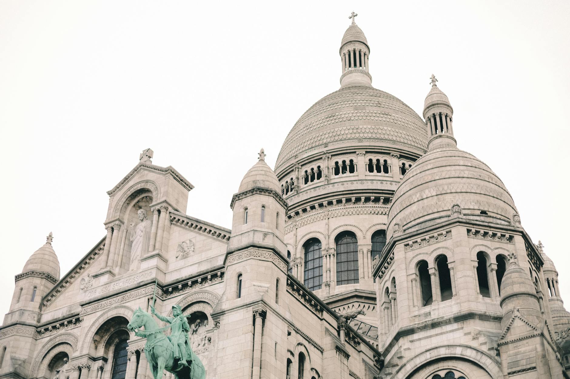Close-up of Sacré-Cœur's intricate domes in Paris
