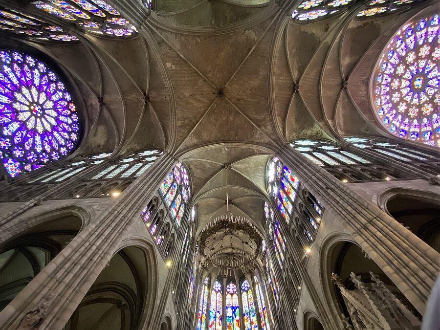 Interior nave view of Saint-Denis Cathedral
