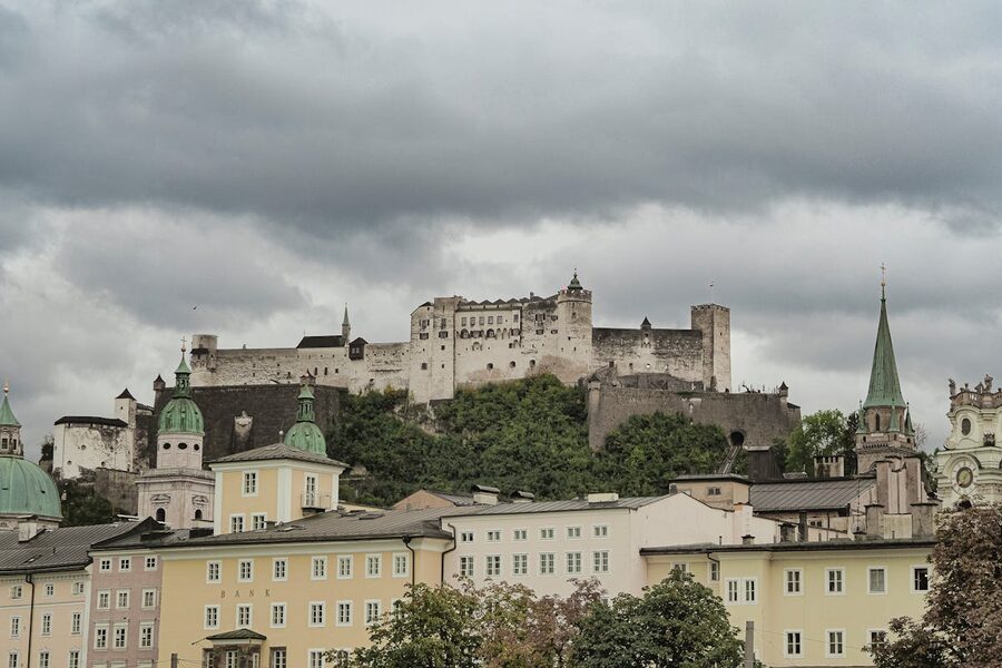 Salzburg evening cityscape