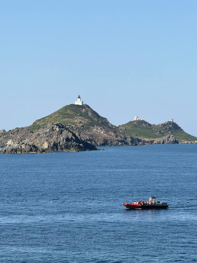 Sanguinaires Islands at sunset off Corsica
