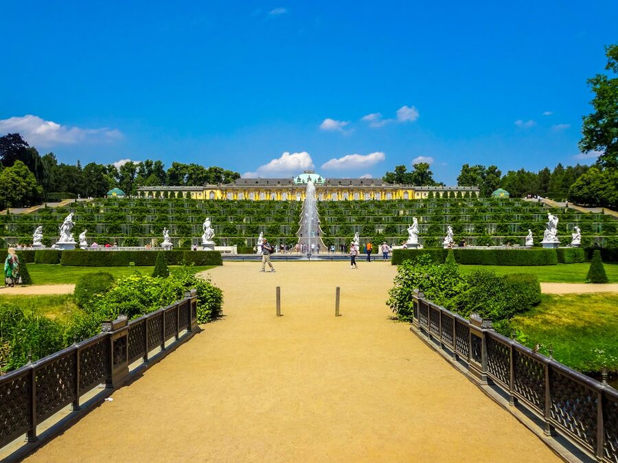 Sanssouci Palace with lush gardens in Potsdam