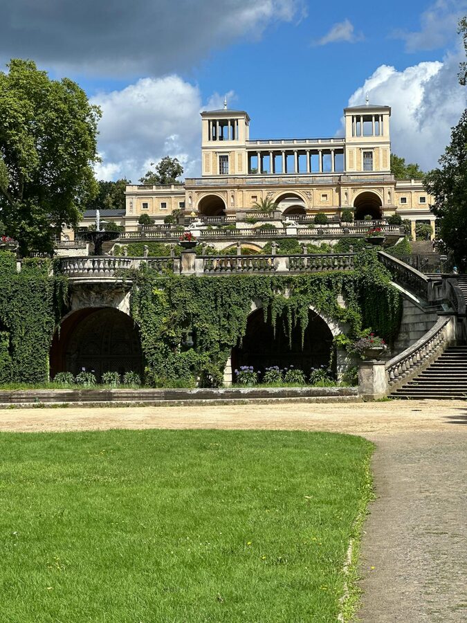Sanssouci terrace gardens and palace facade