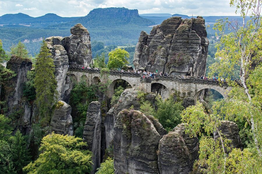 Bastei Bridge Bastion in Elbe Sandstone Mountains