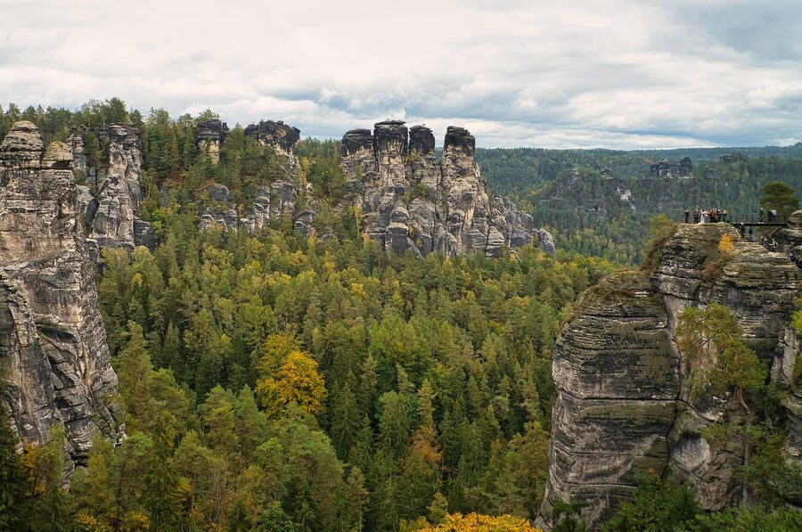 Mountains rocks and forest in Saxon Switzerland